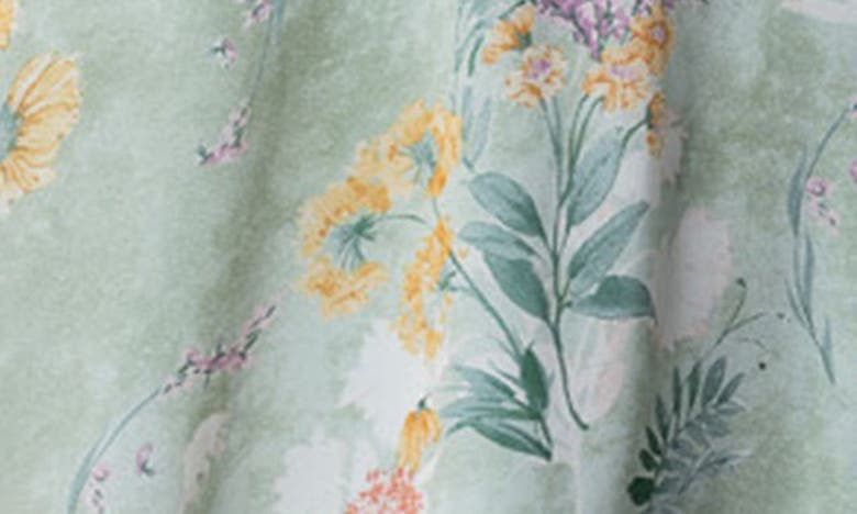 Shop Kiyonna Florence Flutter Sleeve Dress In Sage Floral Print