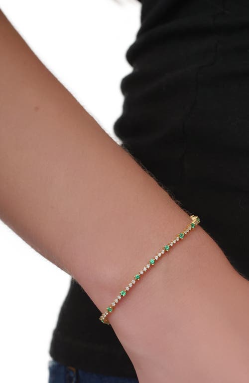 Bony Levy Diamond & Ruby Bracelet In Yellow Gold/emerald