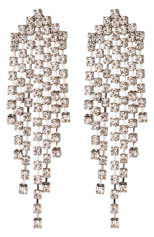 Eye Candy Los Angeles Crystal Fringe Statement Earrings In Gold