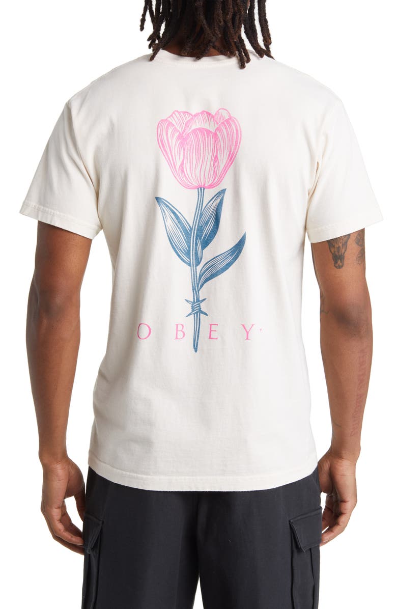 Obey Barb Wire Flower Organic Cotton Graphic T-Shirt | Nordstrom