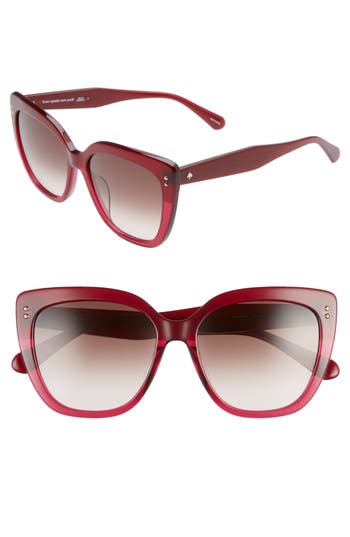 Kate Spade New York 55mm Kiyannas Cat Eye Sunglasses In Red