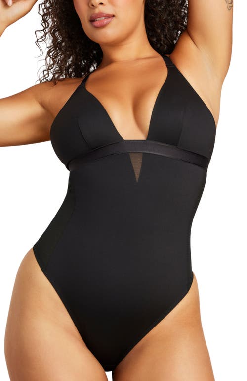 Shop Siella Sexy Smooth Shaping Bodysuit In Black