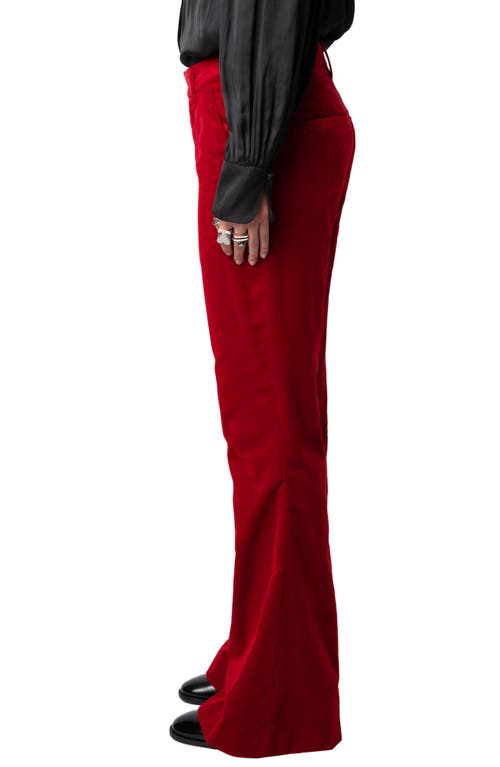 Shop Zadig & Voltaire Prevy Cotton Velveteen Flare Leg Pants