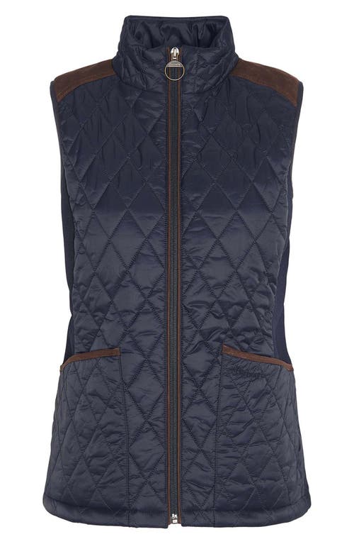 Shop Barbour High Field Mixed Media Vest In Navy/classic