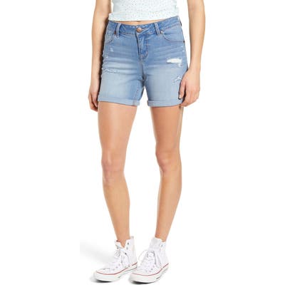 1822 Denim Distressed Cuffed Denim Shorts, 7 - Blue