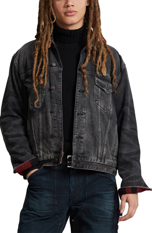 Polo Ralph Lauren Reversible Denim & Flannel Trucker Jacket in Foxdale at Nordstrom, Size Small