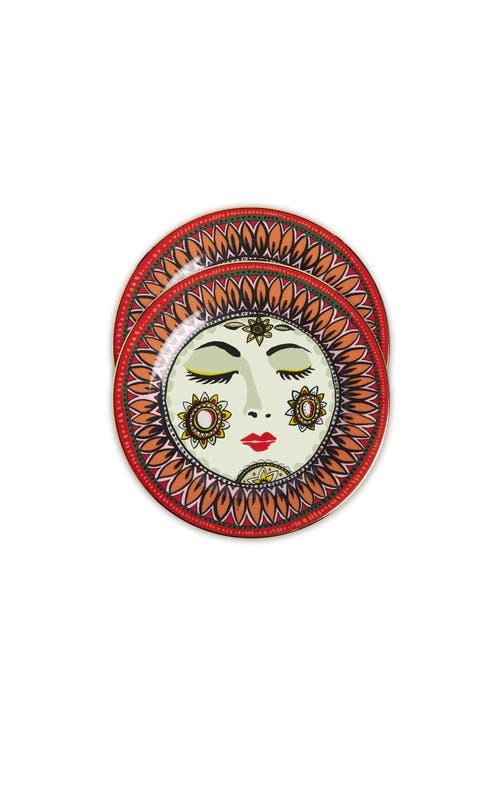 La Doublej Dessert Plates Set Of 2 Sleeping Mother Orange In Sleeping Mother Orange