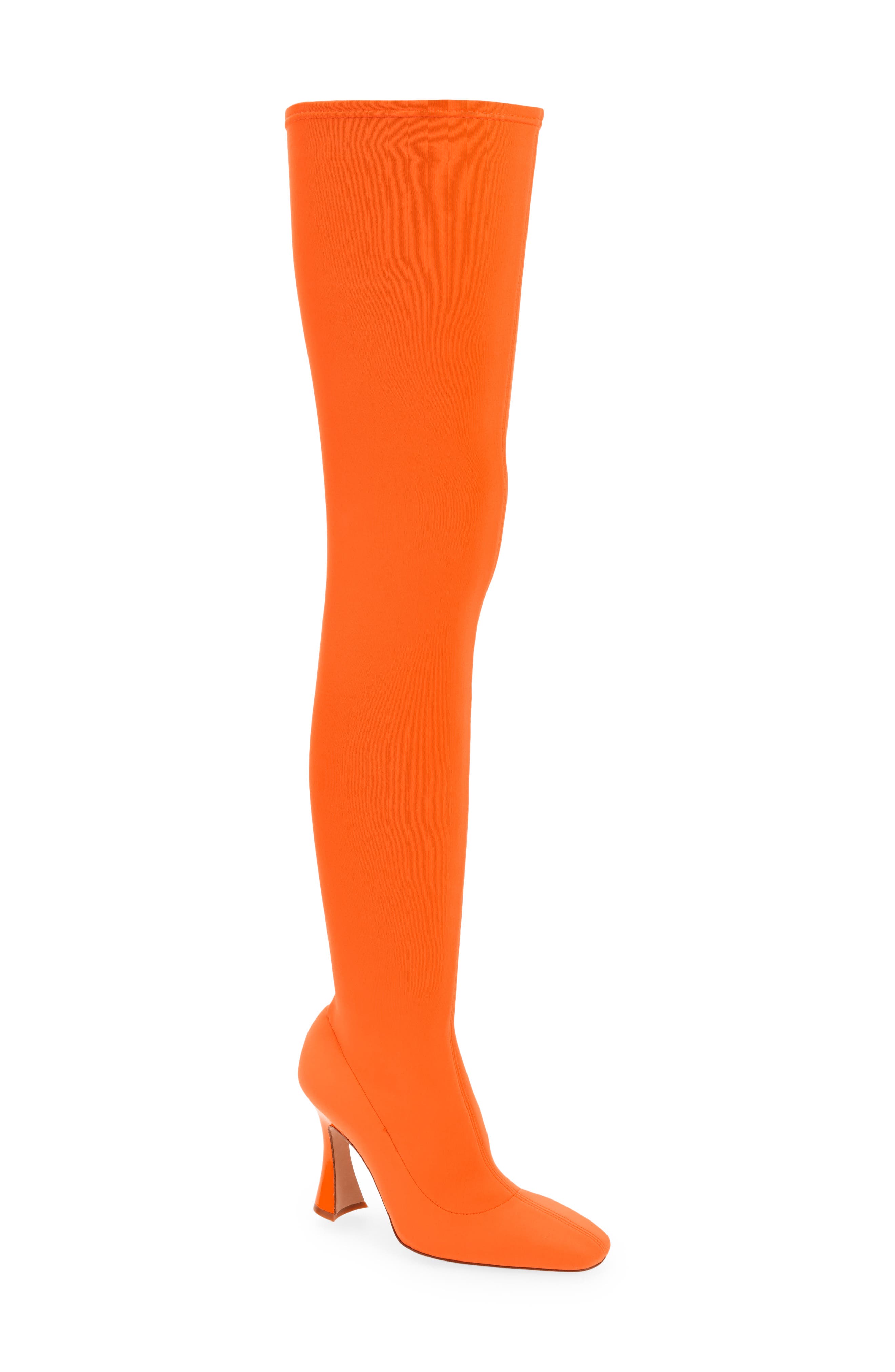 orange designer boots