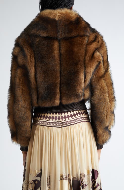 Shop Zimmermann Illustration Genuine Shearling Bomber Jacket In Chocolate