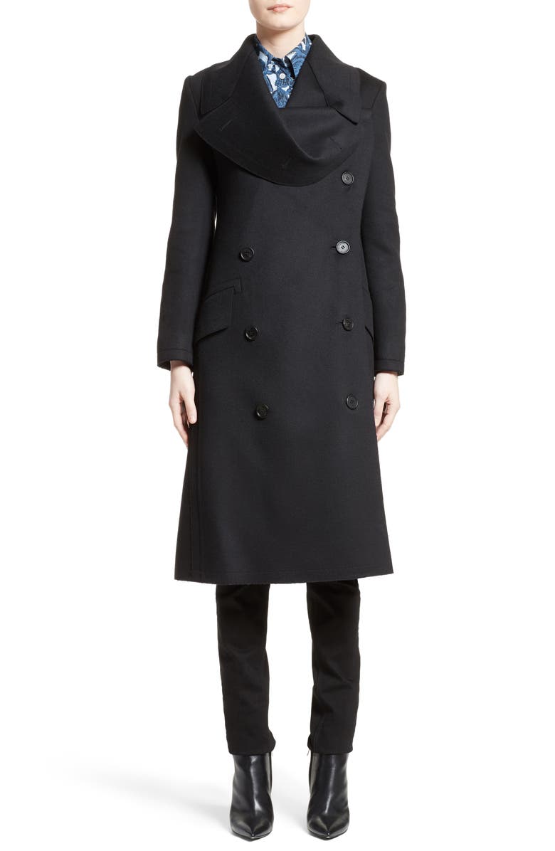 Burberry Double Face Wool Asymmetrical Military Coat | Nordstrom