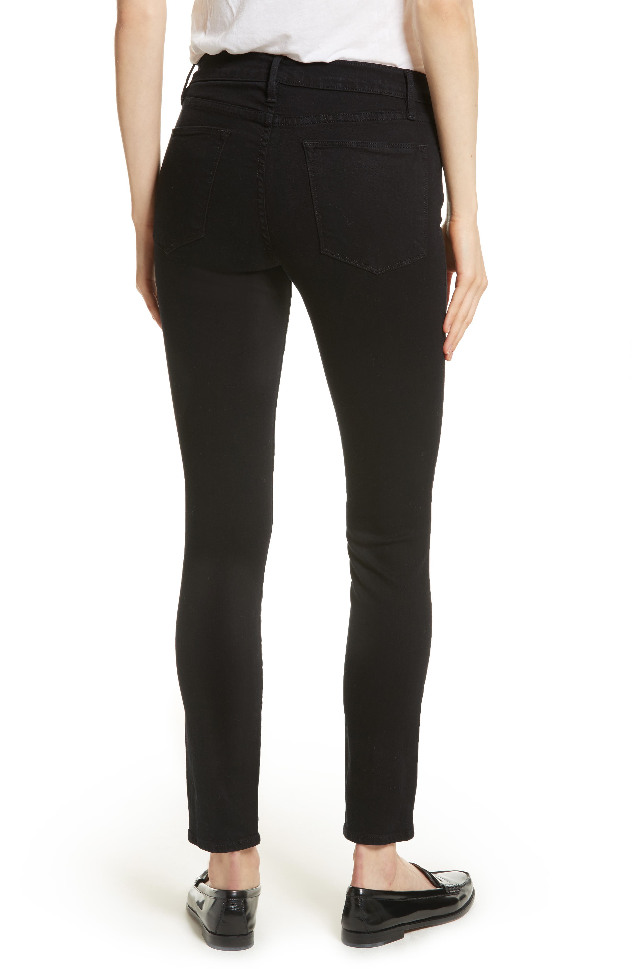 frame le high skinny black jeans