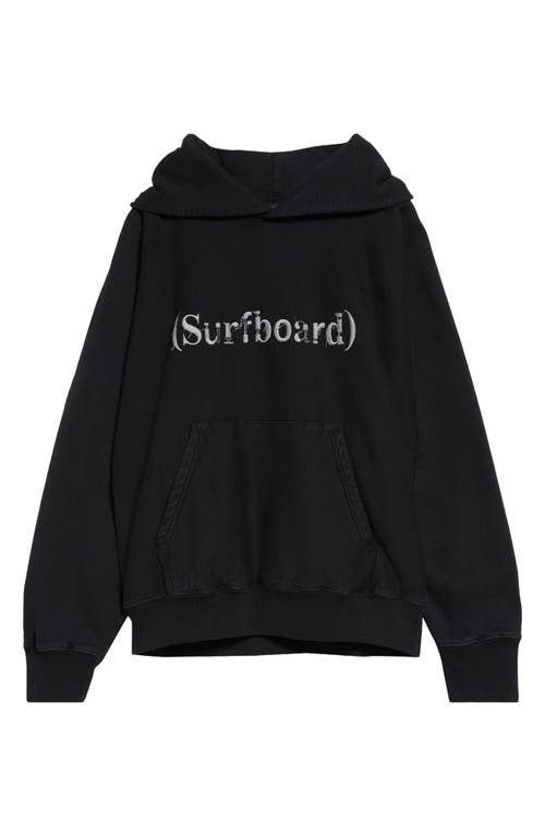 Shop Stockholm Surfboard Club Logo Embroidered Organic Cotton Hoodie In Black