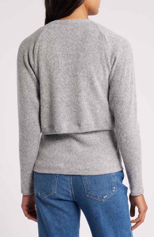 Loveappella Rib Tank & Shrug Set In Heather Gray
