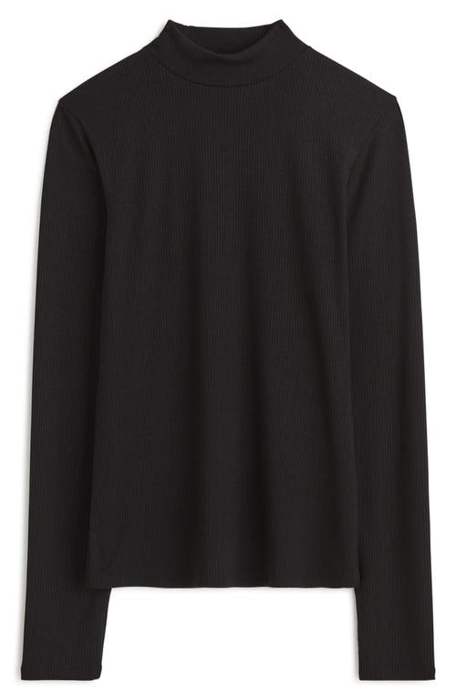 Shop Madewell Drapey Rib Mockneck Top In Jet Black