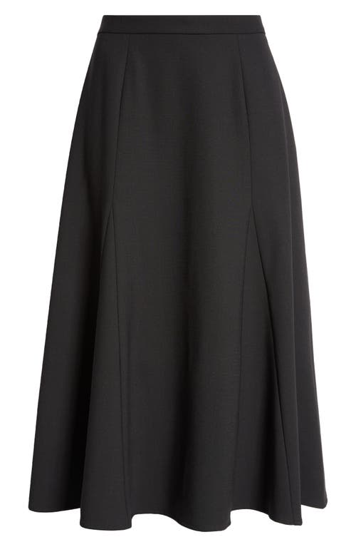 Carolina Herrera A-line Stretch Virgin Wool Midi Skirt In Black