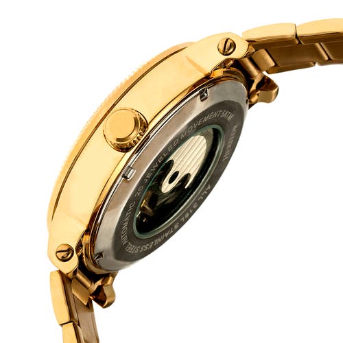 Heritor Automatic Aries Skeleton Dial Bracelet Watch In Gold/silver