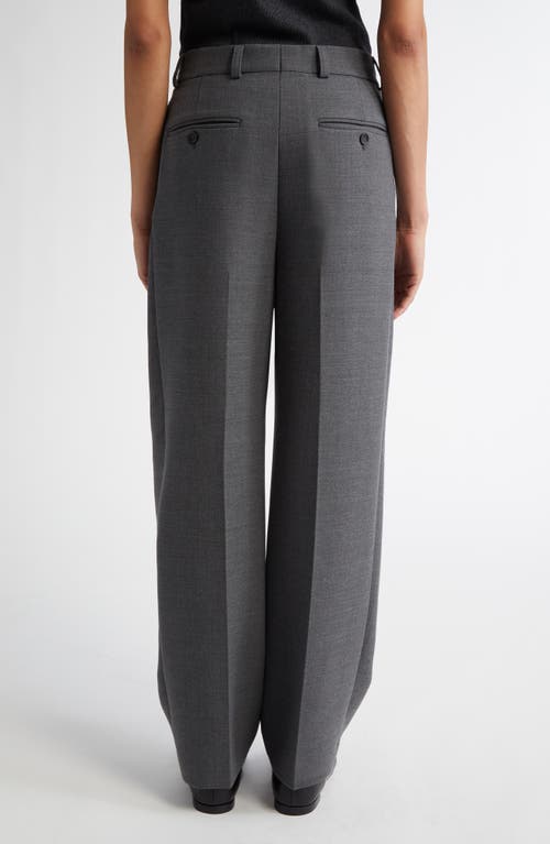 Totême Toteme Pleated Straight Leg Pants In Grey Melange