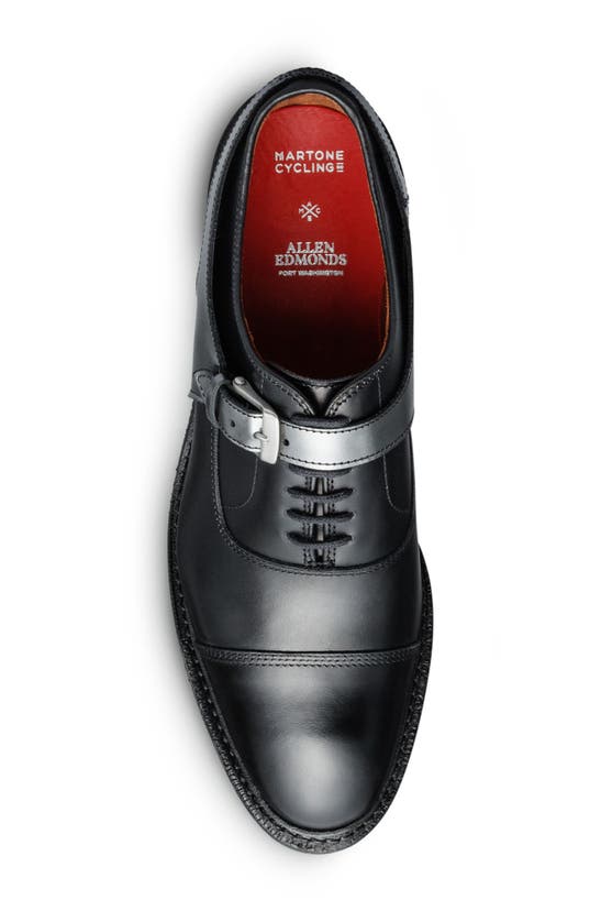 Allen Edmonds Park Avenue Cap Toe Oxford With Buckle Harness In Black Silver