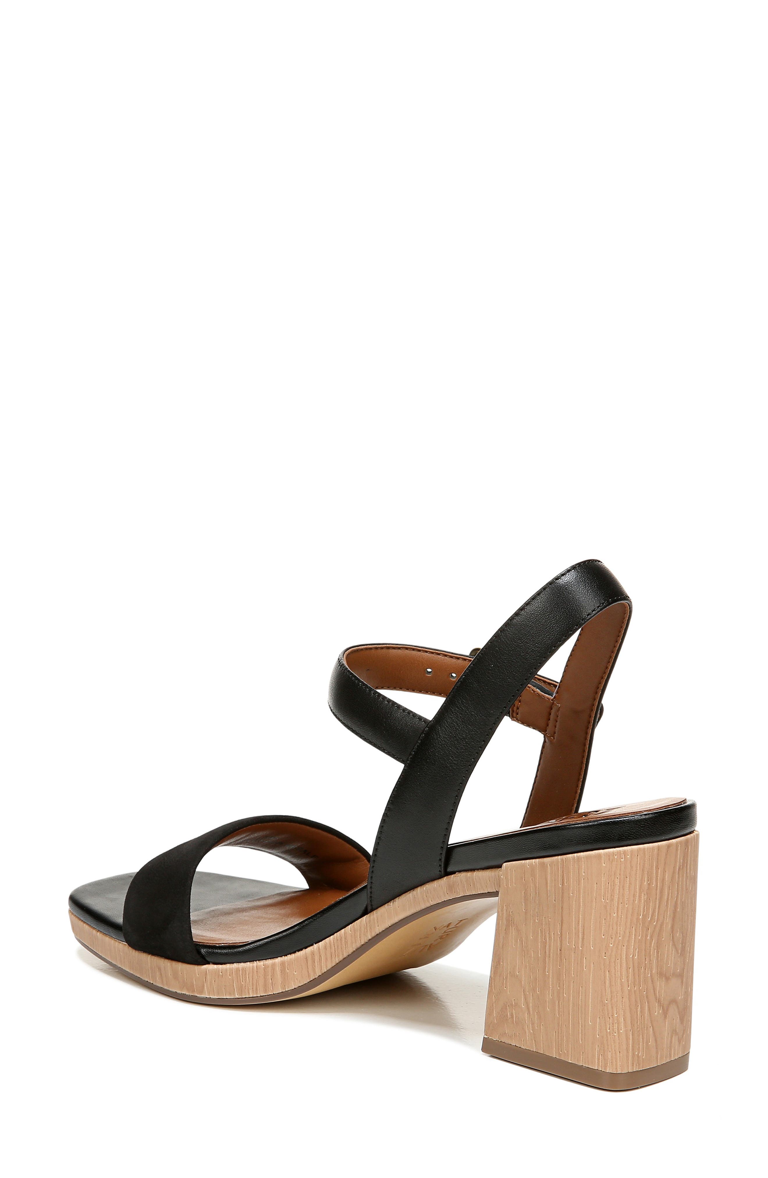 Details about   Naturalizer Taunt Saddle Tan or Rouge Leather Sandals 1/2" Heel 