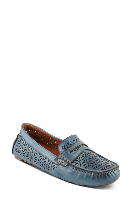 Spring Step Crain Driving Penny Loafer In Blue
