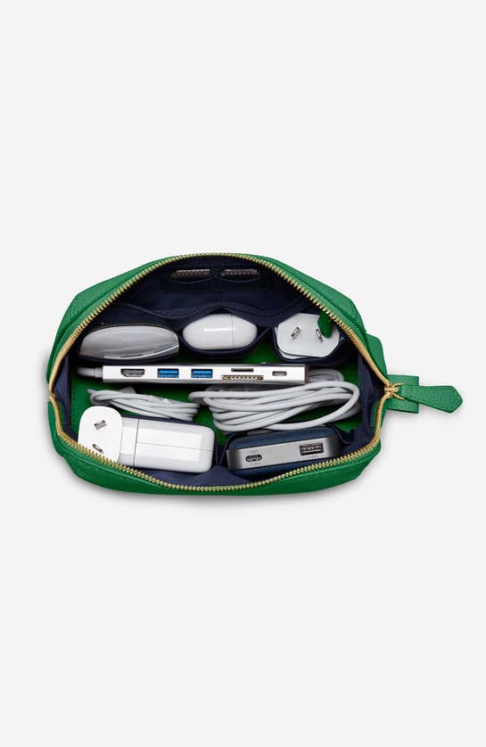 Maison De Sabre Maison De Sabré Leather Tech Pouch In Emerald Green