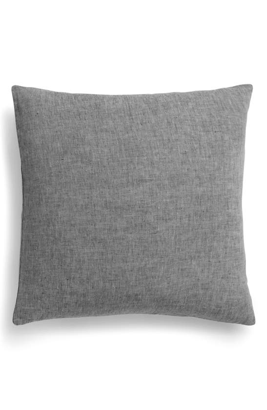 Parachute Linen Accent Pillow Cover In Black Chambray