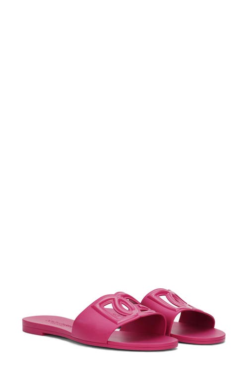 Dolce & Gabbana Bianca Interlock Slide Sandal in Fuchsia at Nordstrom, Size 6Us