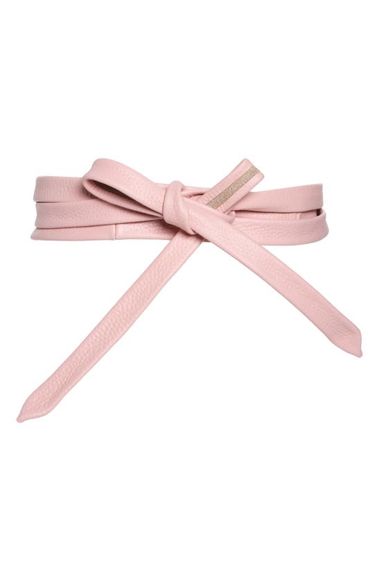 Shop Ada Midi Leather Wrap Belt In Pink Texture