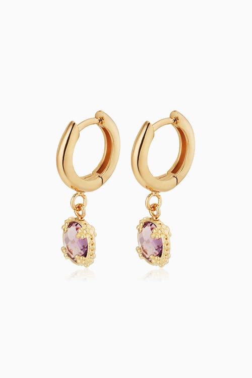 Oradina 14k Gold Antica Drop Earrings In Yellow Gold - Amethyst