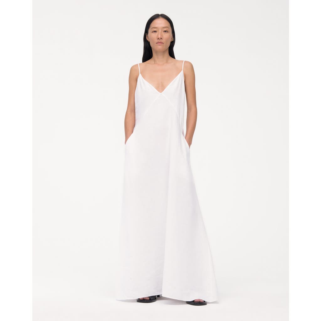 Shop Another Tomorrow Seamed Slip Dress In White