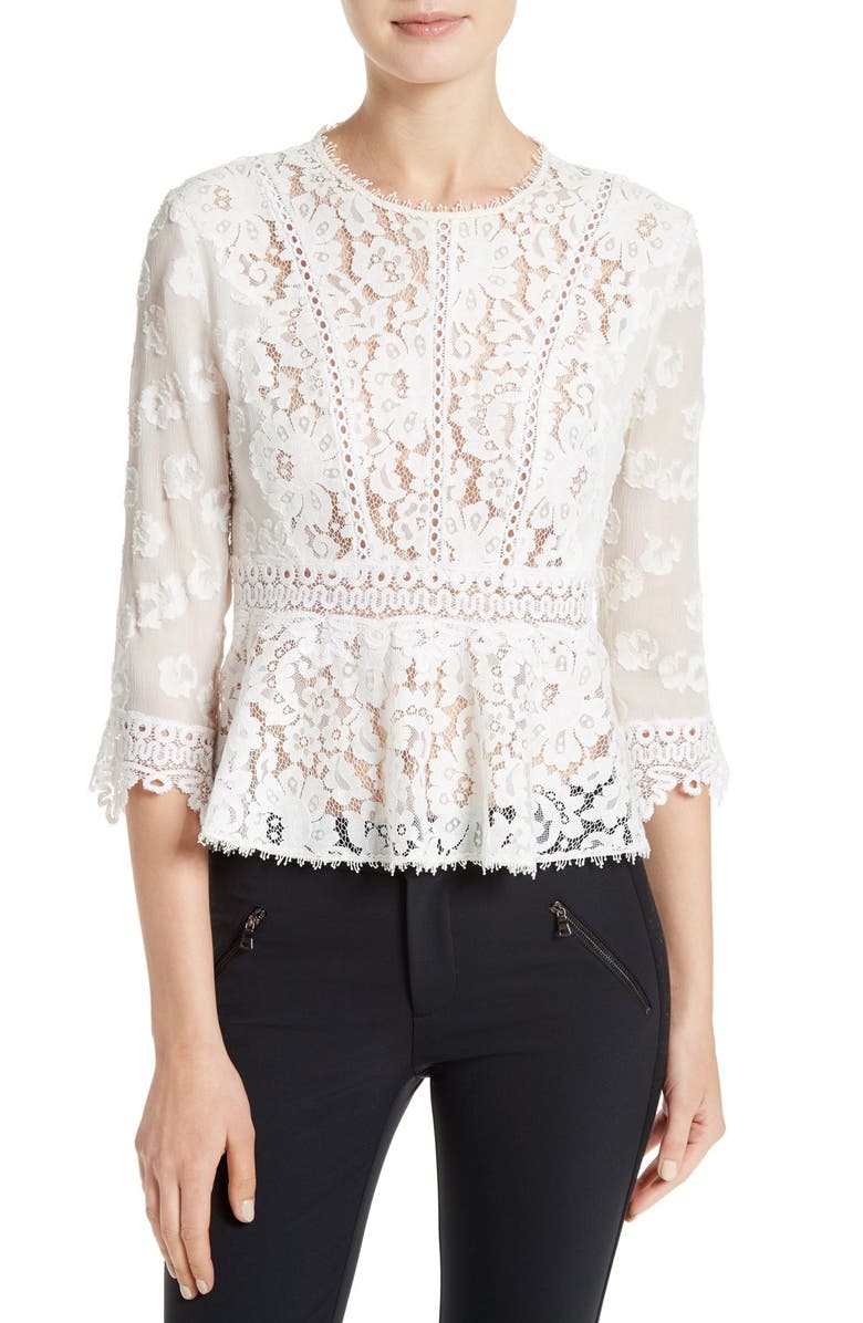Rebecca Taylor Mix Lace Top | Nordstrom