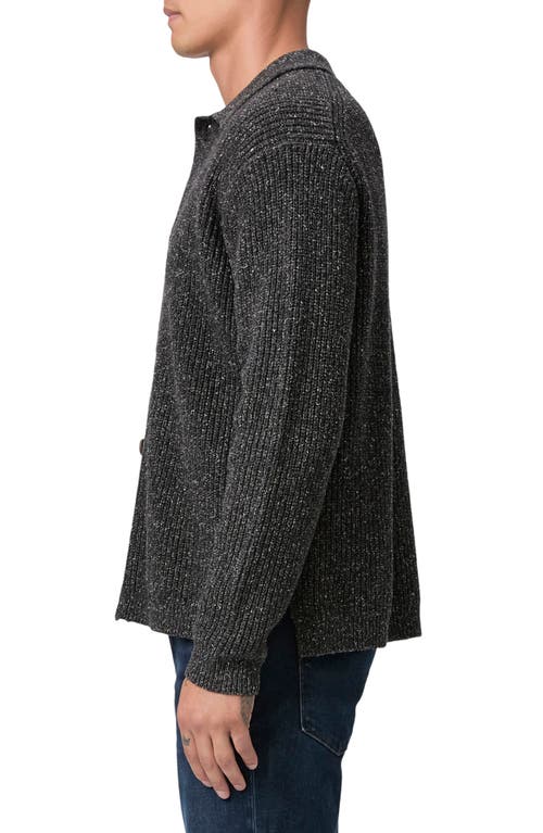 Shop Paige Hinton Cotton & Wool Cardigan In Speckled Black