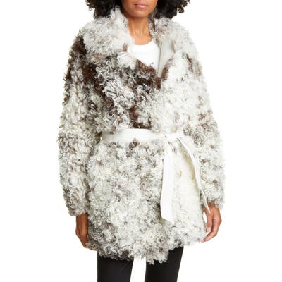 Anne Vest Nadal Genuine Shearling Jacket, 6 DE - Grey (Nordstrom Exclusive)