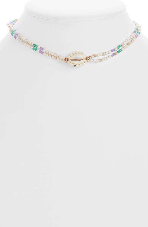 Isabel Marant Malebo Beaded Cowrie Necklace in Ecru