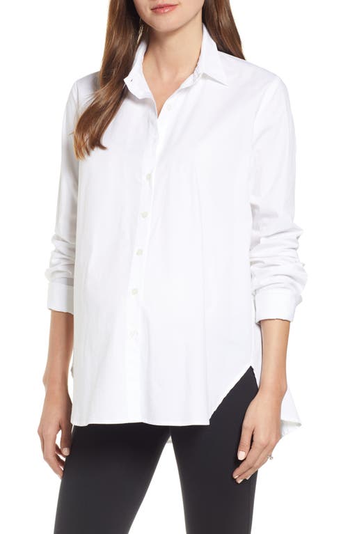 HATCH The Classic Maternity Button-Up Shirt in White