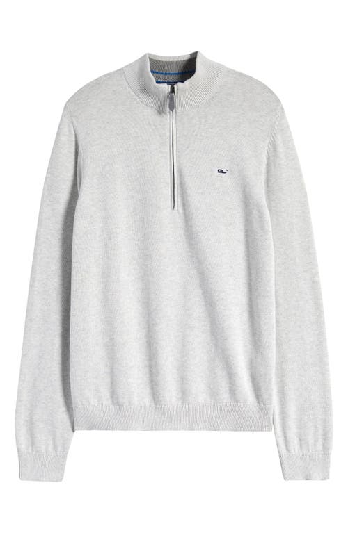 Shop Vineyard Vines Kids' Boathouse Half Zip Cotton Sweatshirt In Light Gray Heather