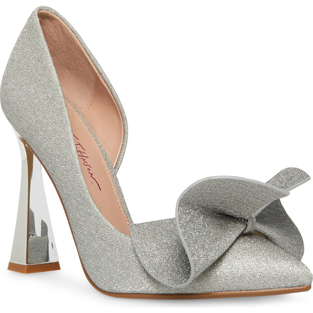 Betsey Johnson Women's Nobble Structured Bow Slip-on Pumps In Silver