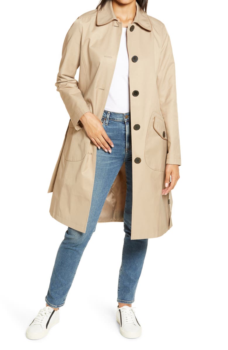 SAM EDELMAN Water Repellent Trench Coat, Main, color, SAND
