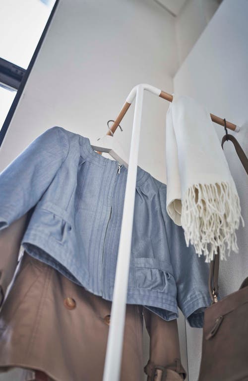 Yamazaki Leaning Corner Coat Hanger In White