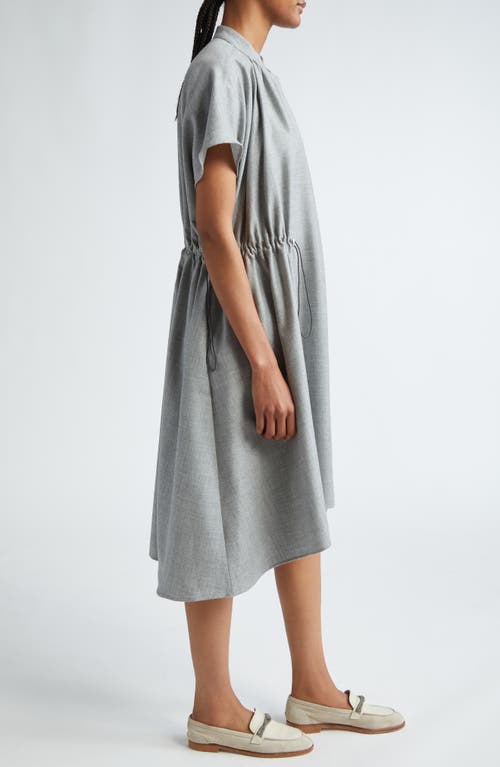 Shop Eleventy Wool Blend Trapeze Dress In Grey