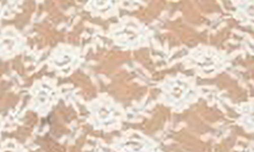 Edikted Beck Plunge Neck Sheer Lace Mini Dress In Cream