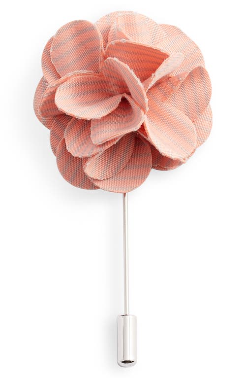 Nordstrom Floral Lapel Pin in Light Peach Stripe