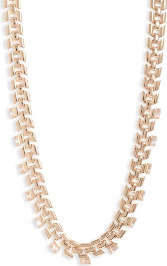 Chunky Geometric Cubic Zirconia Chain Necklace