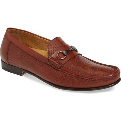 Mezlan Perforated Bit Loafer, Brown