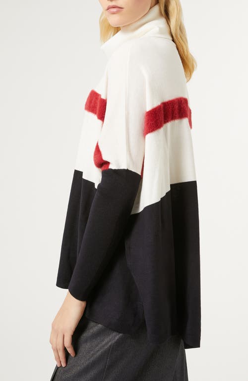 Shop Marina Rinaldi Agrume Colorblock Virgin Wool Sweater In Ultramarine