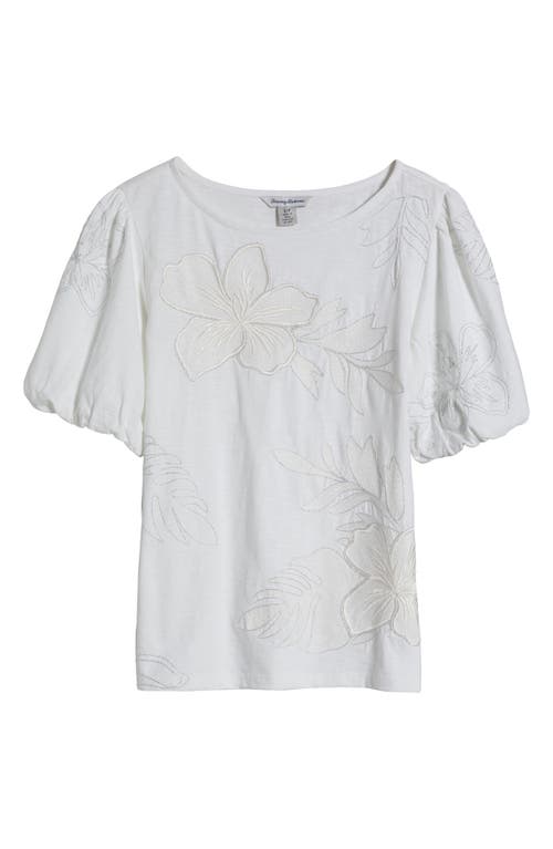 Shop Tommy Bahama Hibiscus Embroidered Organic Cotton Top In White