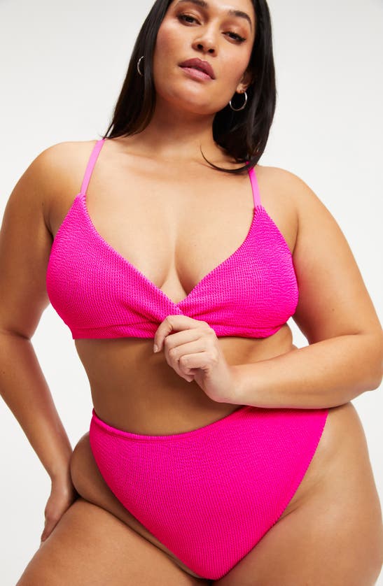 Shop Good American Always Fits Twist Bikini Top In Hawiian Pink 001