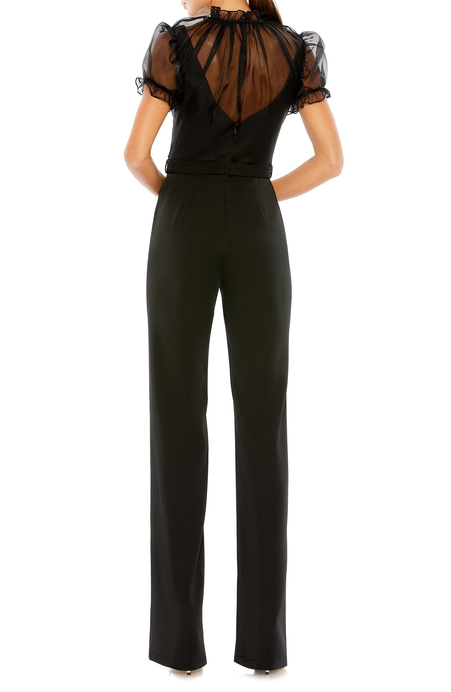 Mac Duggal Illusion Belted Jumpsuit | Nordstrom