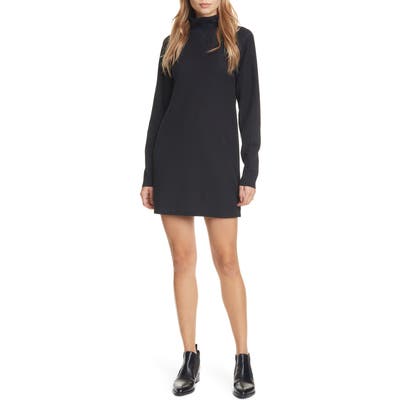 Rag & Bone Utility Turtleneck Cotton Dress, Black