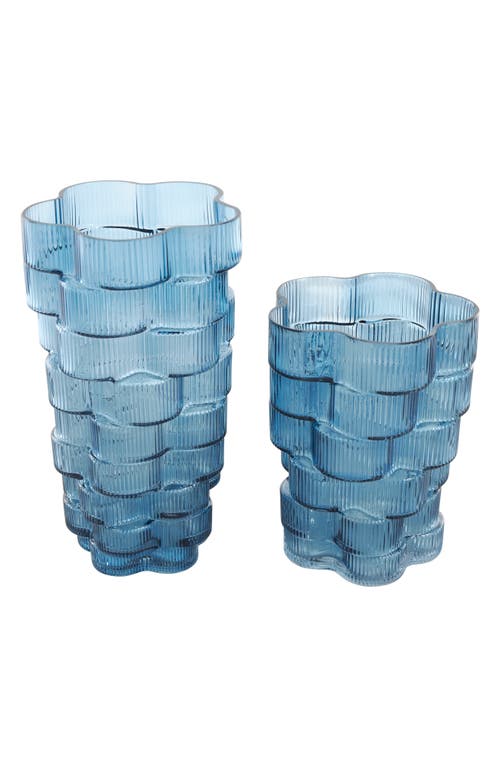 GINGER BIRCH STUDIO GINGER BIRCH STUDIO SET OF 2 RIBBED GLASS VASES